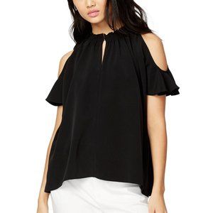 Rachel Roy Essentials High Neck Cold Shoulder Top